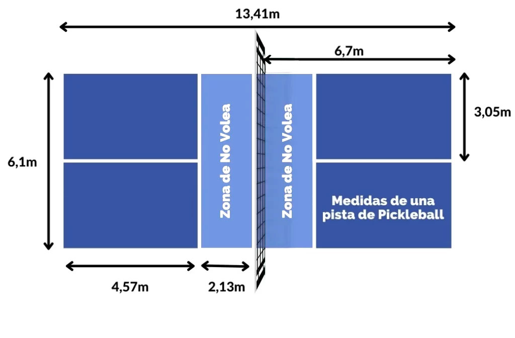 pista dimension pickleball